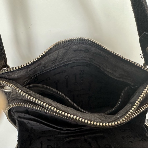 SOLD - Vintage Y2K genuine leather Fossil mini crossbody wallet bag - Picture 4 of 7
